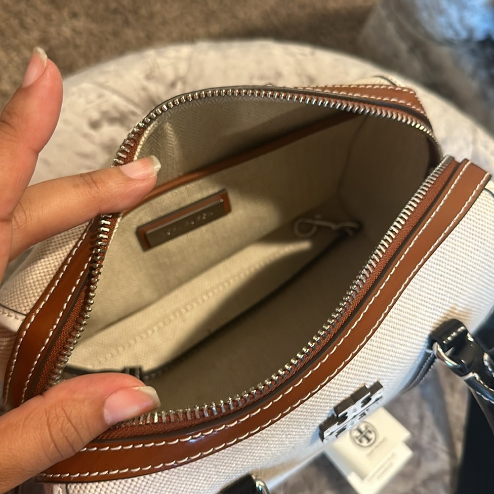 Tory Burch canvas mini satchel NWT- gorgeous! - Picture 8 of 9